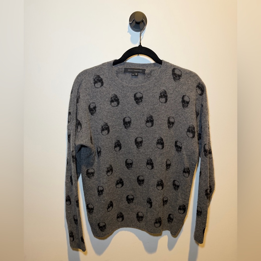 Skull Cashmere Charcoal Skull Crewneck‎ Sweater